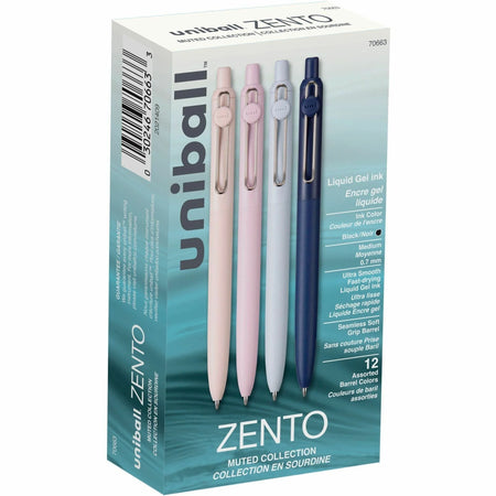uni-ball Zento Retractable Liquid Gel Pens - 0.7mm Medium Point - Black Ink