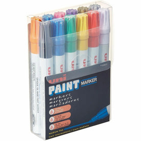 uni-Paint PX-20 Oil-Based Paint Marker Set - Medium Point - 12 Colors - White Barrel - Markers & Dry-Erase