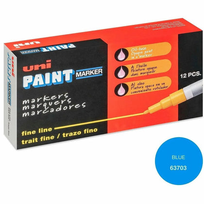 uni-Paint PX-21 Oil-Based Paint Marker - Fine Point - Blue Ink - 1 Each - Markers & Dry-Erase