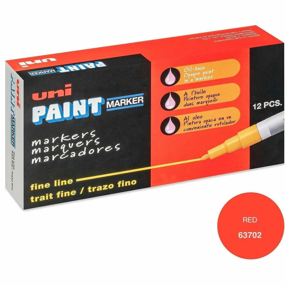 uni-Paint PX-21 Oil-Based Paint Marker - Fine Point - Red Ink - 1 Each - Markers & Dry-Erase