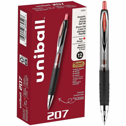 Uniball™ 207 Gel Pen: 0.7mm Medium Point Red Ink - Pens