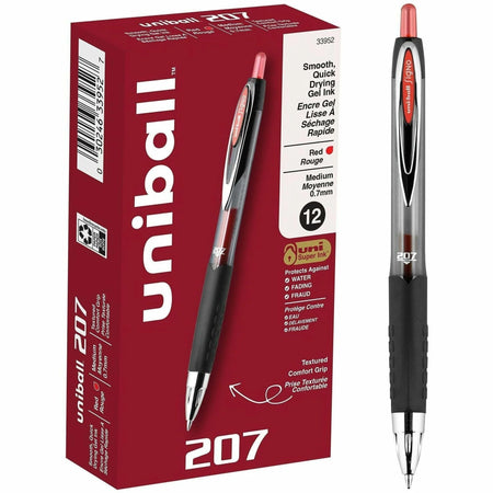 Uniball™ 207 Gel Pen: 0.7mm Medium Point Red Ink - Pens