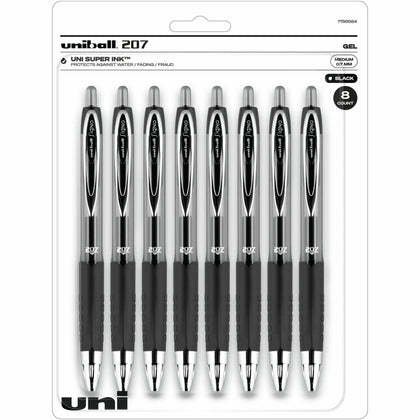 Uniball™ 207 Gel Pen: 0.7mm Medium Point Refillable Retractable - Black Ink - Pens