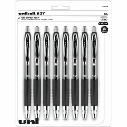 Uniball™ 207 Gel Pen: 0.7mm Medium Point Refillable Retractable - Black Ink - Pens
