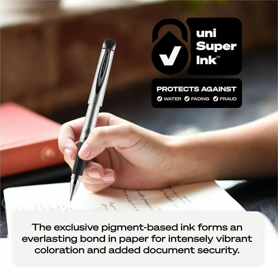 Uniball™ 207 Impact Gel Pen: Bold 1mm Red Ink Refillable Pen - Silver Barrel - Pens