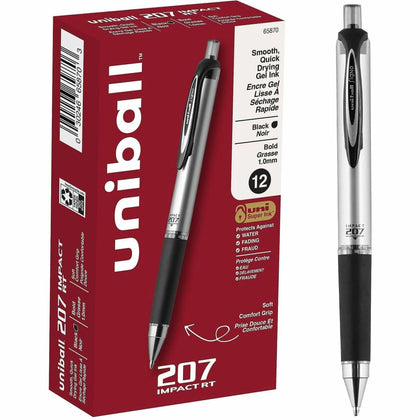 Uniball™ 207 Impact RT Gel Pens: Bold 1mm Point Refillable Retractable - Pens