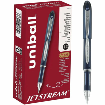 Uniball™ Jetstream Ballpoint Pen: 0.7mm Fine Point Black Ink Pigment-based - Pens