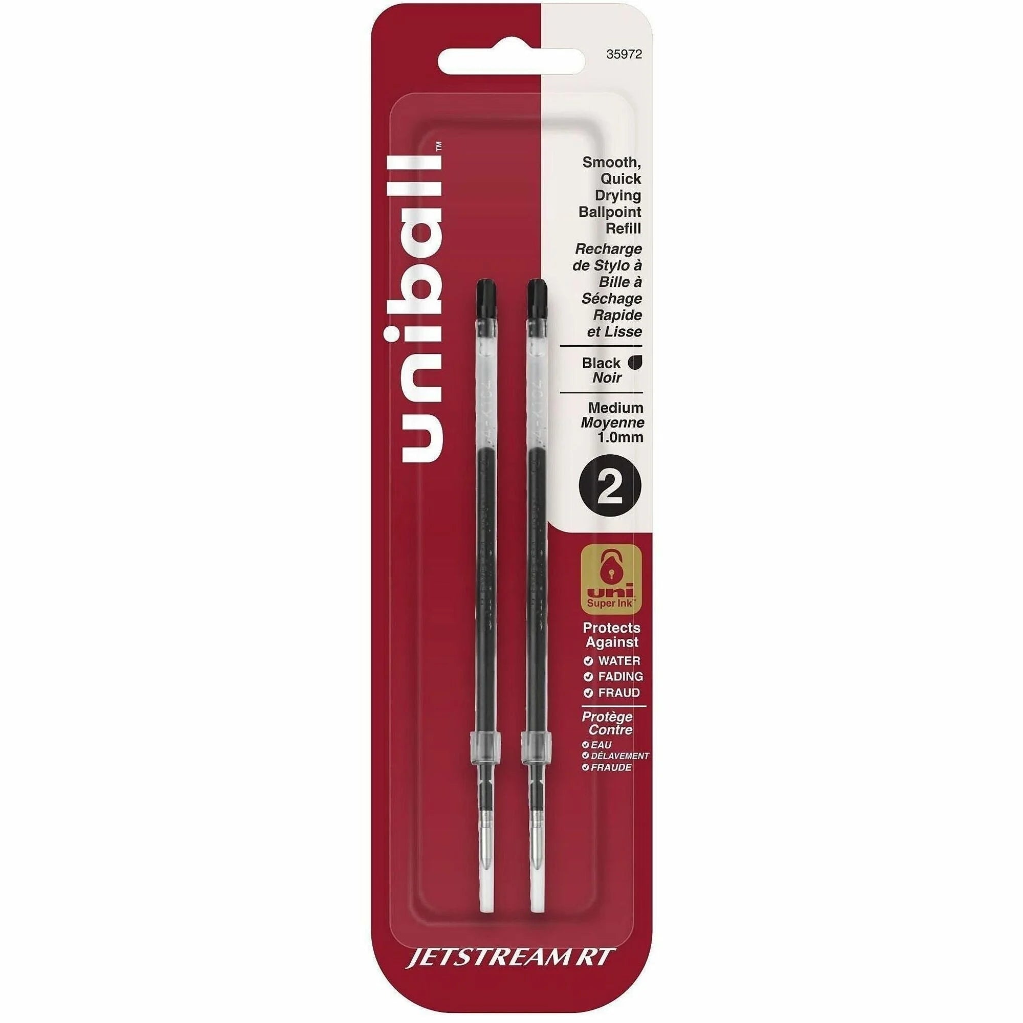 Uniball Jetstream RT Ballpoint Pen Refills - 1mm Medium Point - Black Ink - Super