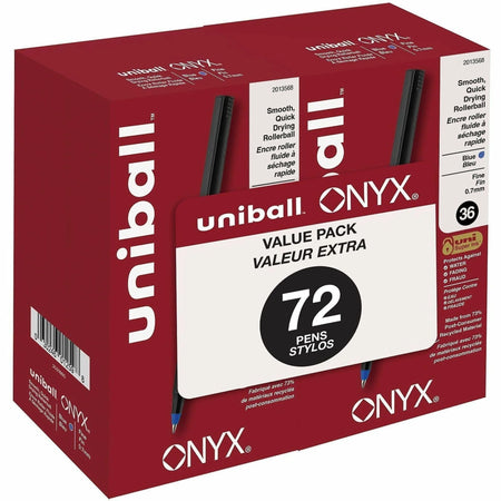 Uniball™ Onyx Rollerball Pens - Smooth 0.7mm Blue Ink - 72 Pack