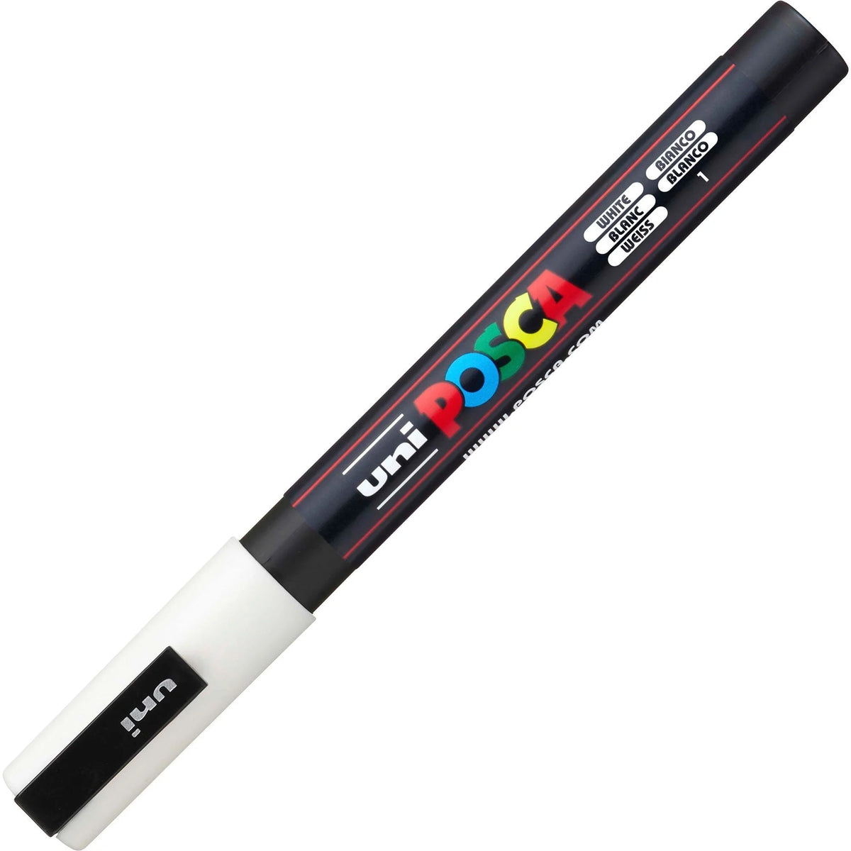 Uniball Posca PC-3M White Paint Markers - Fine Point - Water-Based Pigment - 6 Pack - & Dry-Erase