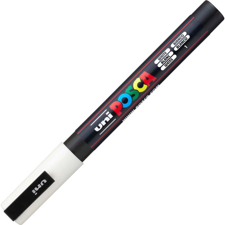 Uniball Posca PC-3M White Paint Markers - Fine Point - Water-Based Pigment - 6 Pack - & Dry-Erase