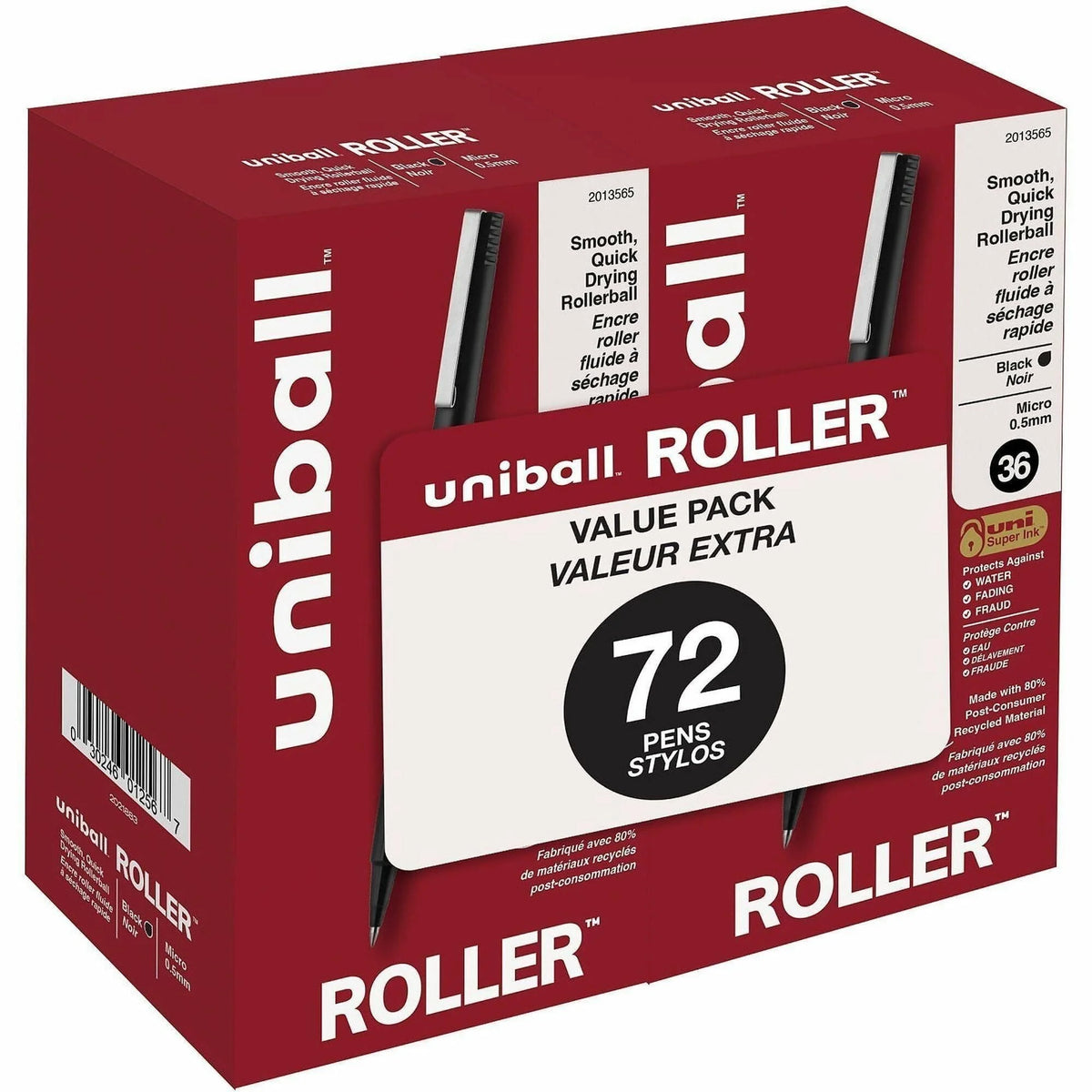 Uniball™ Rollerball Pen: 0.5mm Micro Point Black Ink - 72 Pack - Pens