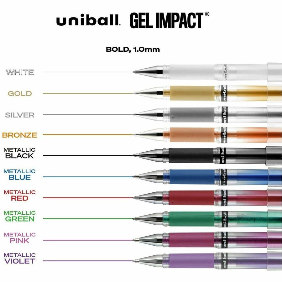 uniball™ Signo Gel Impact Pen Set, Bold Point (1.0mm), Assorted Ink, 10 Pack - Alternate-Image3