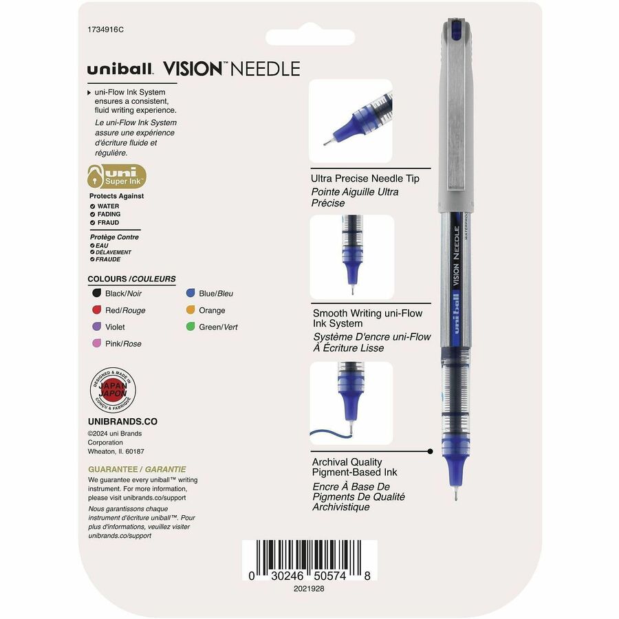 uniball™ Vision Needle Rollerball Pens - Rear
