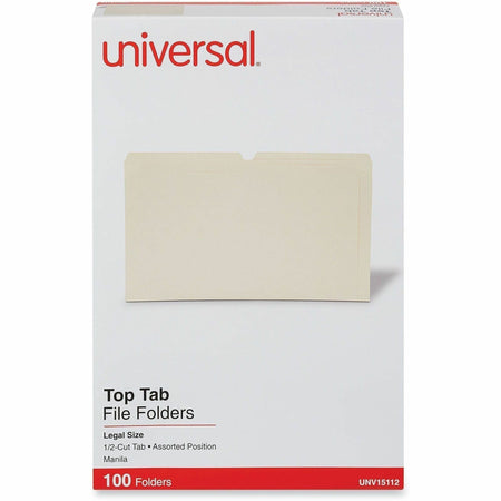 Universal 1/2 Tab Cut Legal Recycled Top Tab File Folder - 2000