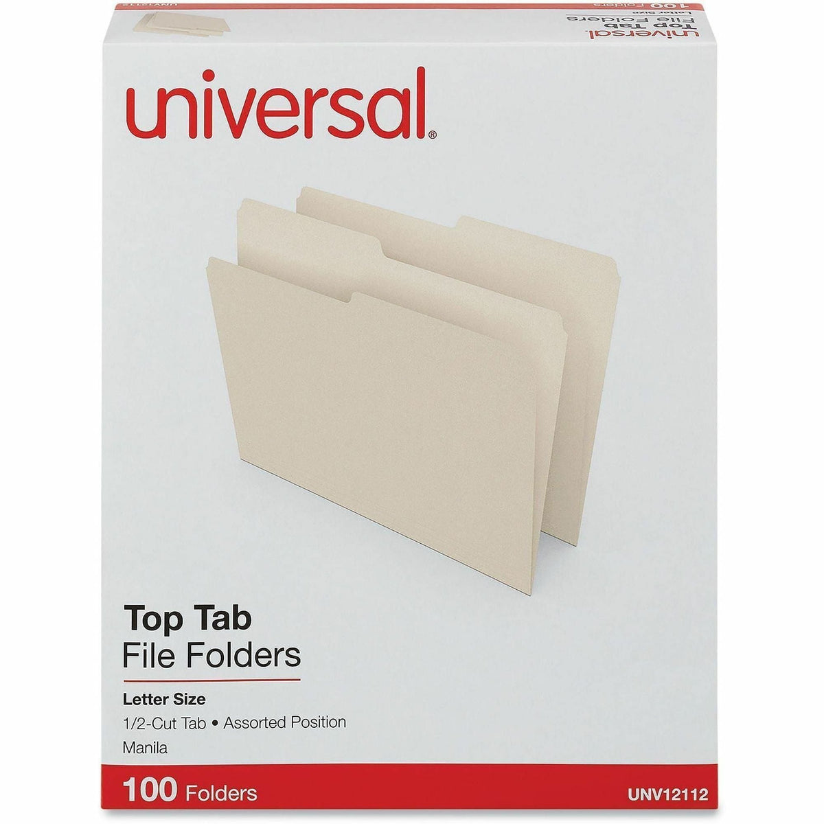 Universal 1/2 Tab Cut Letter Recycled Top Tab File Folder - 2000