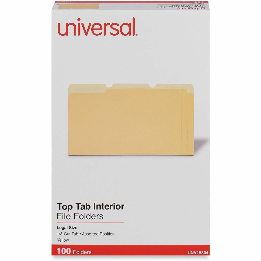 Universal 1/3 Tab Cut Legal Recycled Top Tab File Folder - Alternate-Image1
