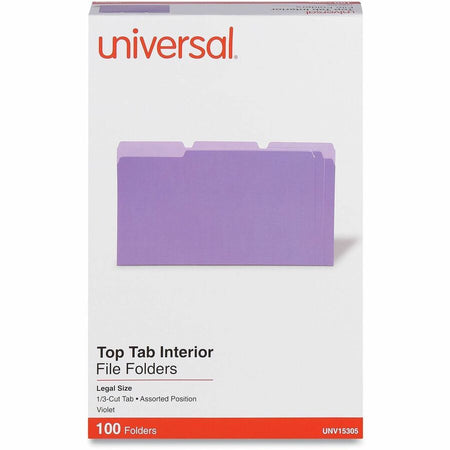Universal 1/3 Tab Cut Legal Recycled Top Tab File Folder - Alternate-Image1