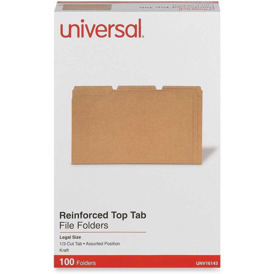 Universal 1/3 Tab Cut Legal Recycled Top Tab File Folder - Alternate-Image1