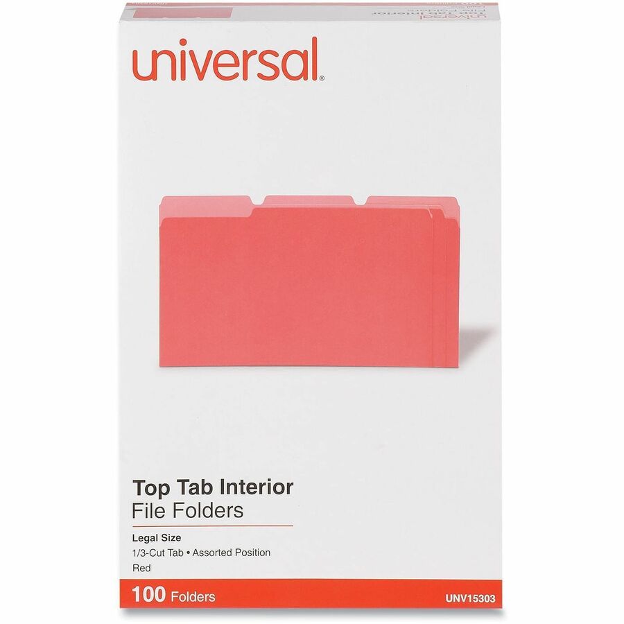 Universal 1/3 Tab Cut Legal Recycled Top Tab File Folder - Alternate-Image1