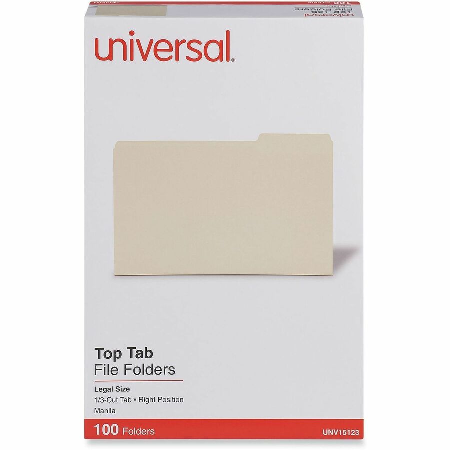 Universal 1/3 Tab Cut Legal Recycled Top Tab File Folder - Alternate-Image1