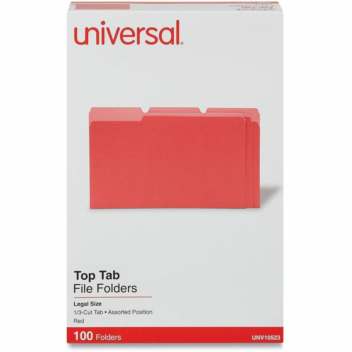 Universal 1/3 Tab Cut Legal Recycled Top Tab File Folder - 2000