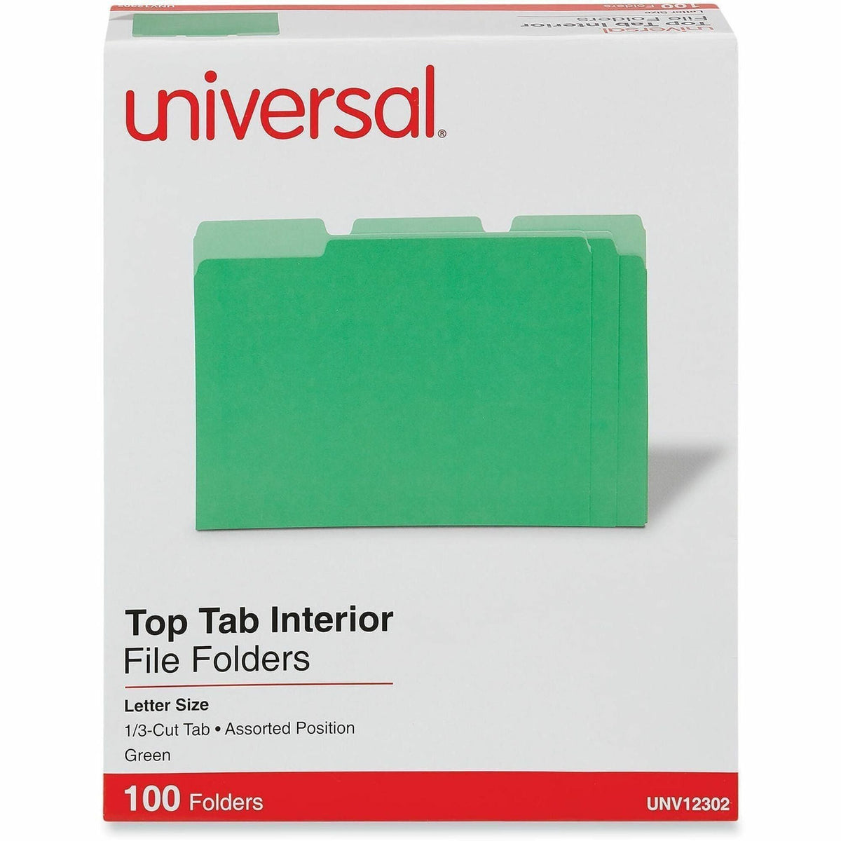 Universal 1/3 Tab Cut Letter Recycled Top Tab File Folder - 2000