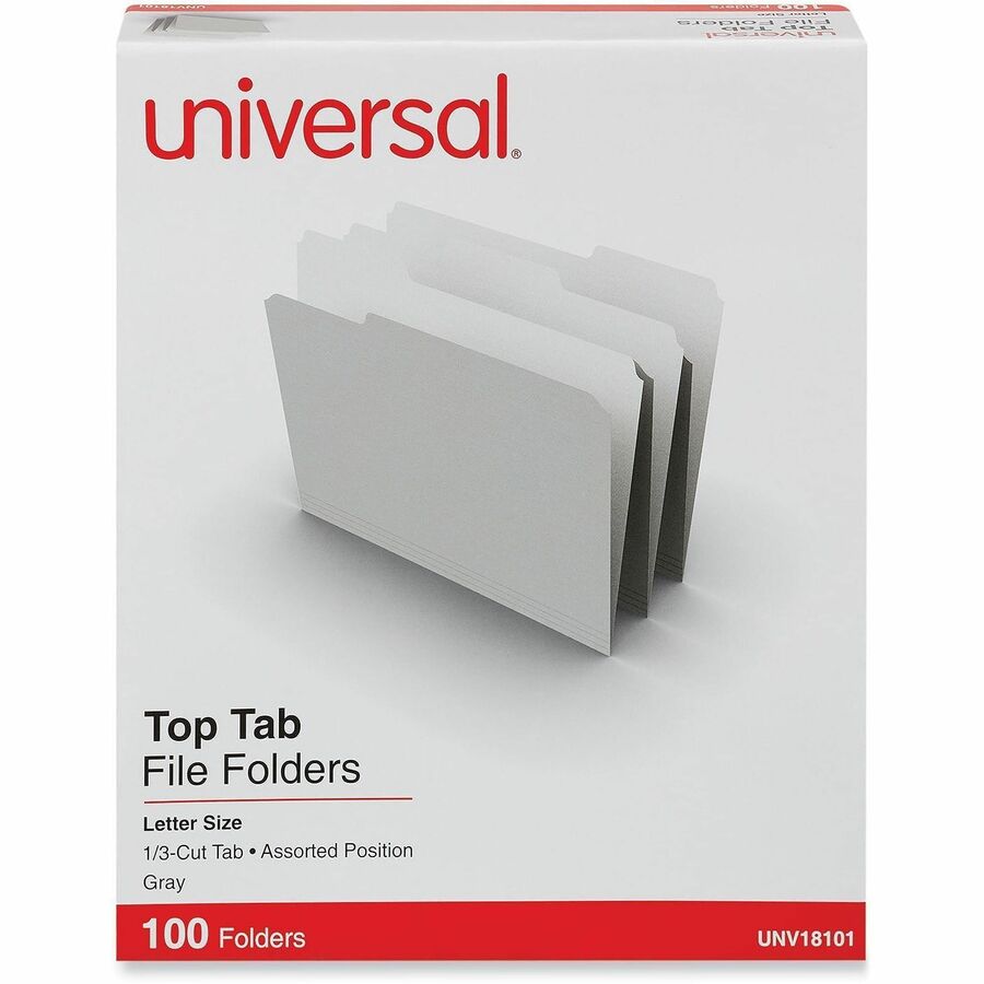 Universal 1/3 Tab Cut Letter Recycled Top Tab File Folder - Alternate-Image1