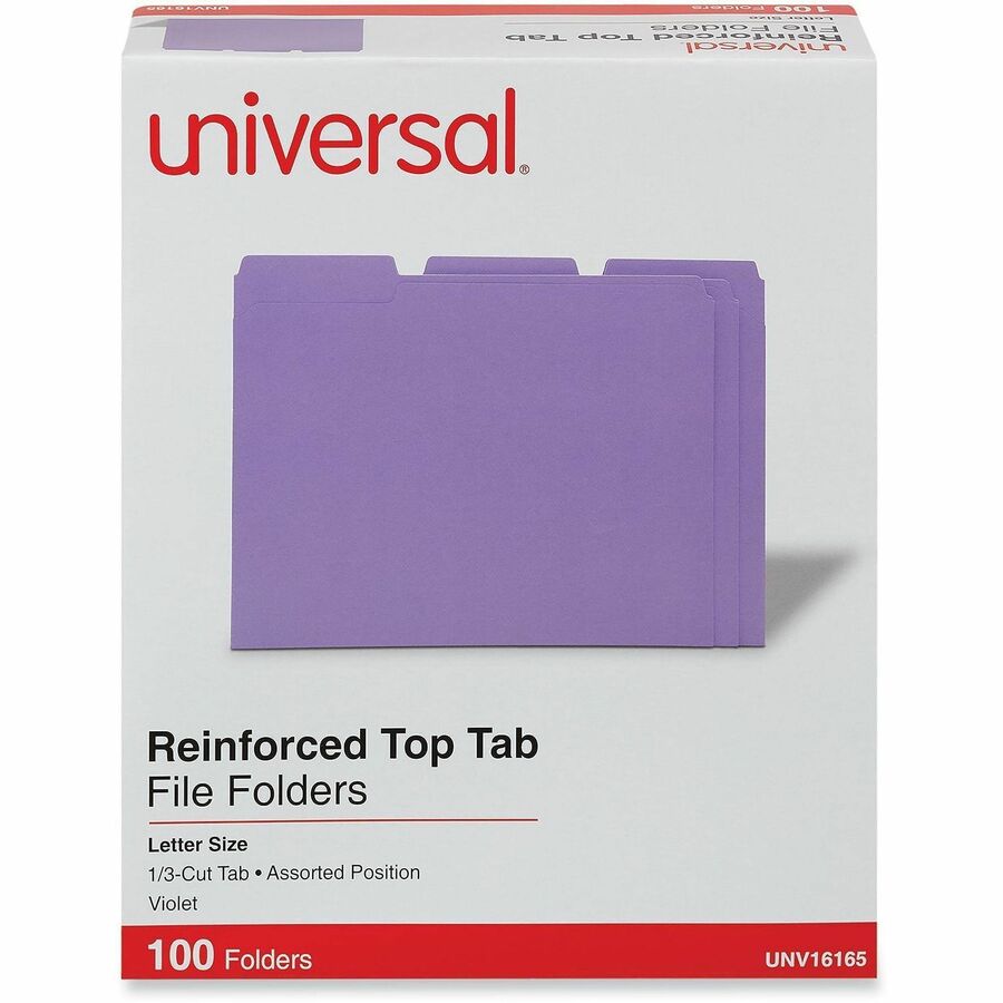 Universal 1/3 Tab Cut Letter Recycled Top Tab File Folder - Alternate-Image1
