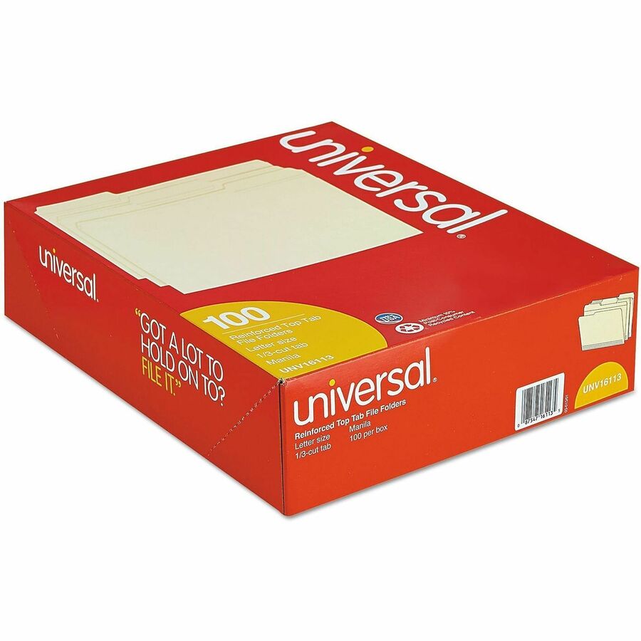 Universal 1/3 Tab Cut Letter Recycled Top Tab File Folder - Alternate-Image2