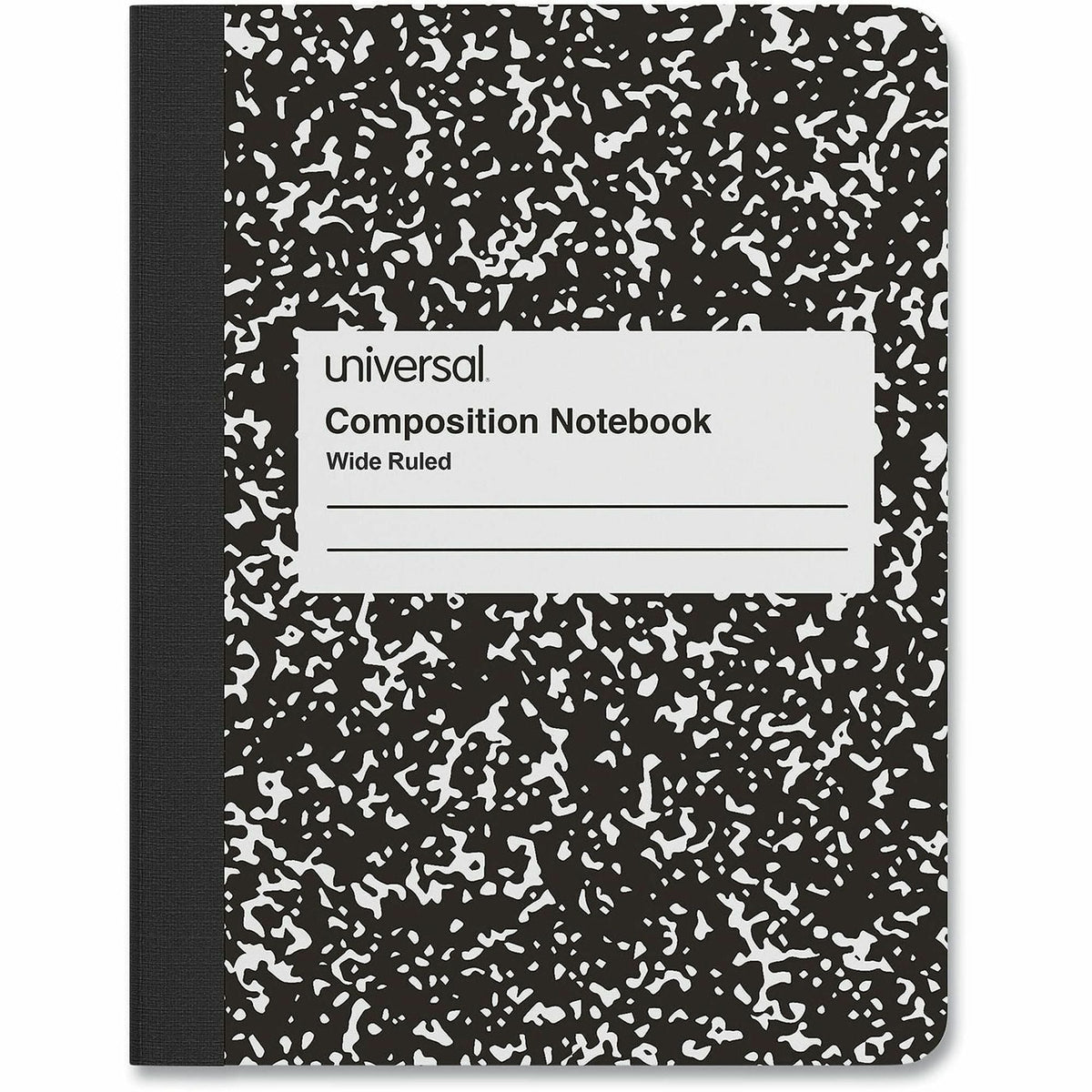Universal Composition Book, Wide/Legal Rule, Black Marble Cover, (100) 9.75 x 7.5 Sheets - 2000