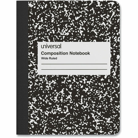 Universal Composition Book, Wide/Legal Rule, Black Marble Cover, (100) 9.75 x 7.5 Sheets - 2000