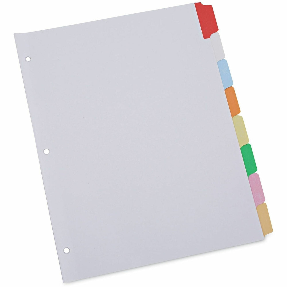 Universal Deluxe Write-On/Erasable Tab Index, 8-Tab, 11 x 8.5, White, Assorted Tabs, 1 Set - 2000