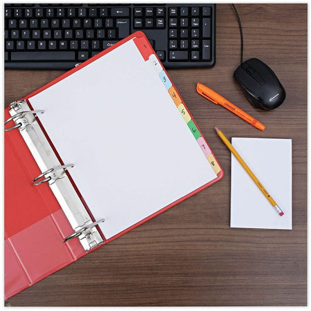 Universal Deluxe Write-On/Erasable Tab Index, 8-Tab, 11 x 8.5, White, Assorted Tabs, 1 Set - Alternate-Image4