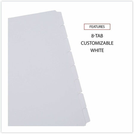 Universal Deluxe Write-On/Erasable Tab Index, 8-Tab, 11 x 8.5, White, White Tabs, 1 Set - Alternate-Image3