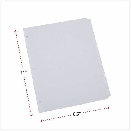 Universal Deluxe Write-On/Erasable Tab Index, 8-Tab, 11 x 8.5, White, White Tabs, 1 Set - Alternate-Image2