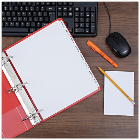 Universal Deluxe Write-On/Erasable Tab Index, 8-Tab, 11 x 8.5, White, White Tabs, 1 Set - Alternate-Image5