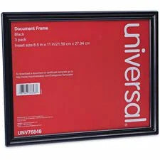 Universal Document Frame - 12’’ x 9.50’’ Size - Holds 8.50’’ 11’’ Insert - Rectangle - Vertical Horizontal - Dust