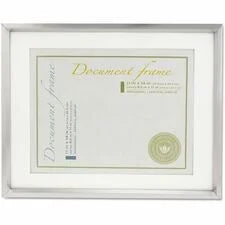 Universal Document Frame - 14’’ x 11’’ Size - Holds 8.50’’ Insert - Rectangle - Portrait Landscape - Brushed Metal