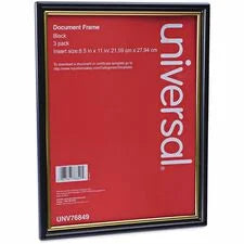 Universal Document Frame - Holds 8.50’’ x 11’’ Insert - Rectangle - Vertical Horizontal - Die-cut Dust Resistant