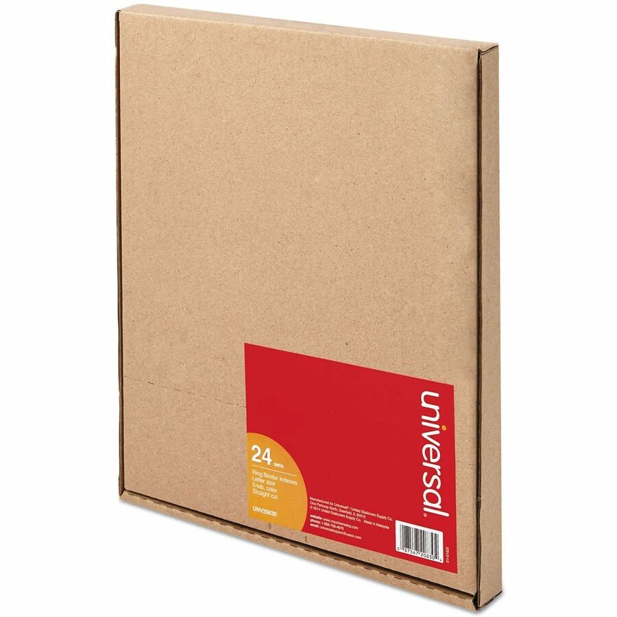 Universal Insertable Tab Index, 5-Tab, 11 x 8.5, Buff, Assorted Tabs, 24 / Boxs - Alternate-Image2