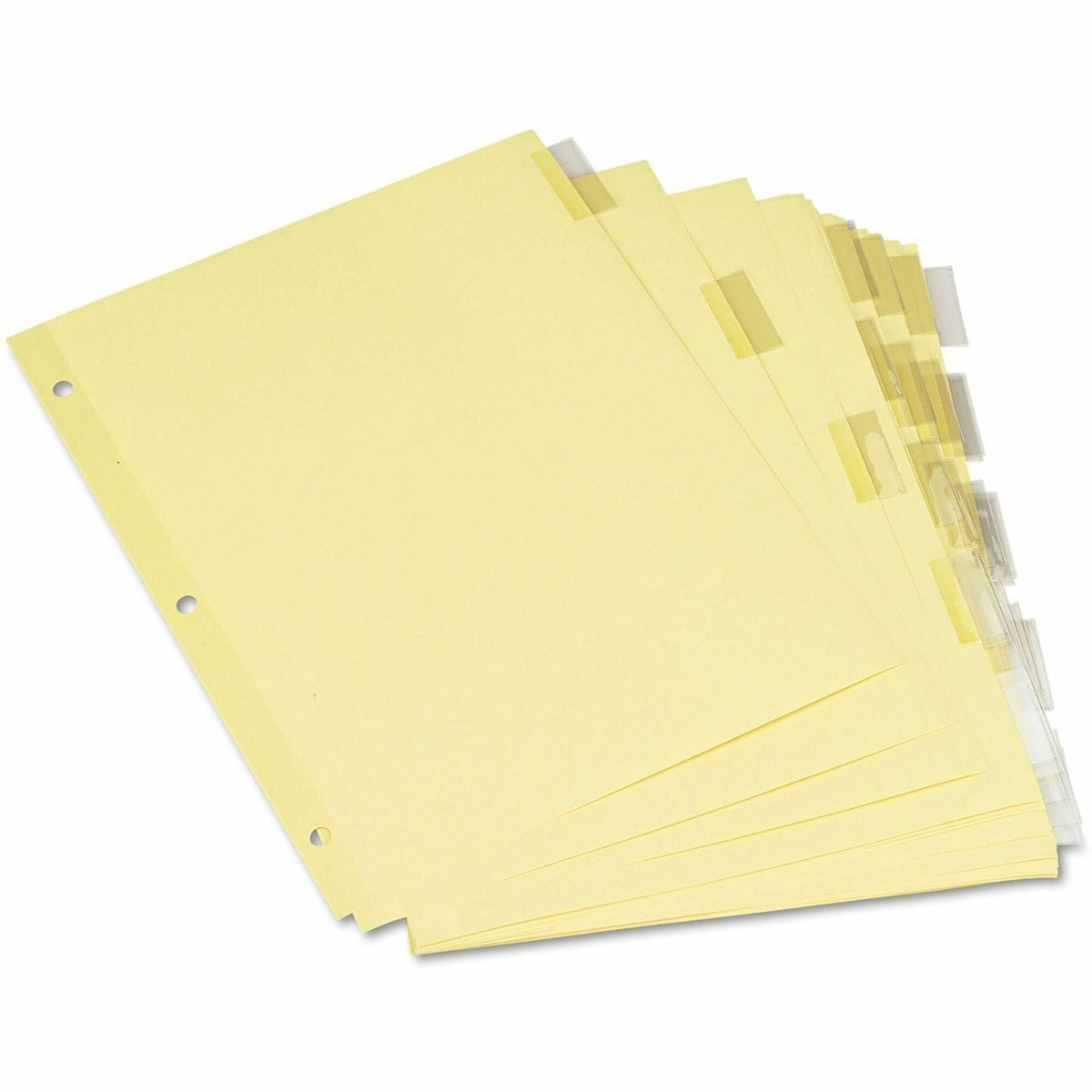 Universal Insertable Tab Index, 5-Tab, 11 x 8.5, Buff, Clear Tabs, 6 Sets - 2000