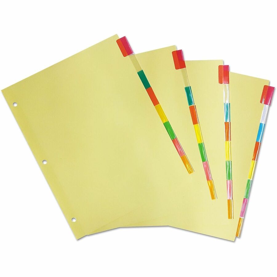 Universal Insertable Tab Index, 8-Tab, 11 x 8.5, Buff, Assorted Tabs, 24 / Boxs - Alternate-Image1