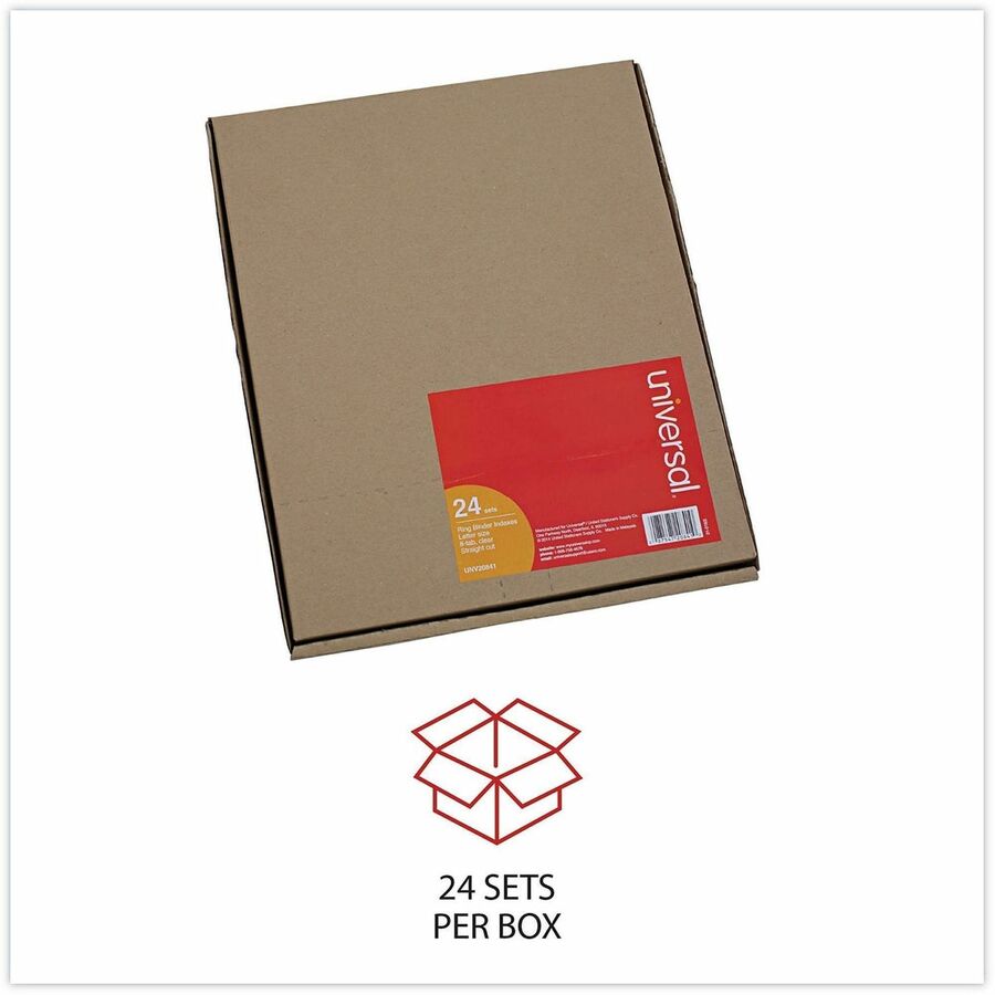 Universal Insertable Tab Index, 8-Tab, 11 x 8.5, Buff, Clear Tabs, 24 Sets - Alternate-Image3