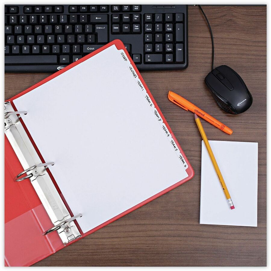 Universal Self-Tab Index Dividers, 8-Tab, 11 x 8.5, White, 24 / Boxs - Alternate-Image4