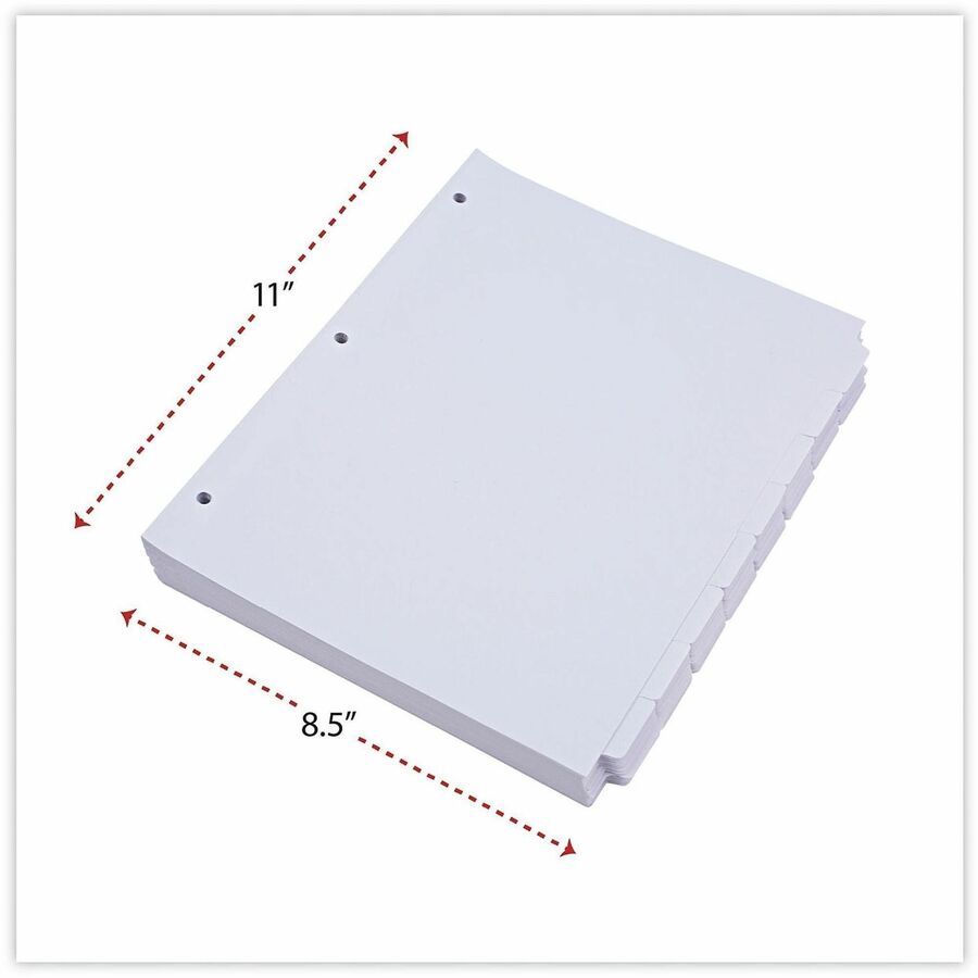 Universal Self-Tab Index Dividers, 8-Tab, 11 x 8.5, White, 24 / Boxs - Alternate-Image1