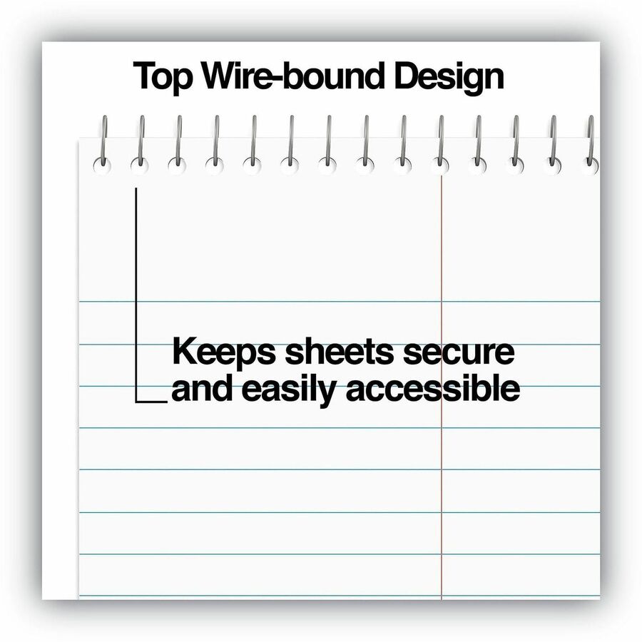 Universal Steno Pads, Gregg Rule, Red Cover, 80 White 6 x 9 Sheets - Alternate-Image2
