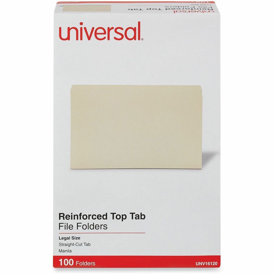 Universal Straight Tab Cut Legal Recycled Top Tab File Folder - Alternate-Image1