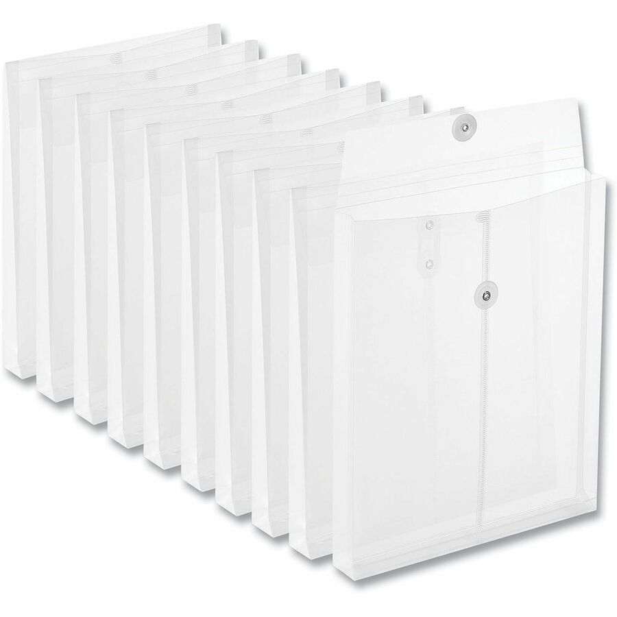 Universal Top Opening Poly Envelopes, 1.25" Expansion, Letter Size, Clear, 10/Pack - Alternate-Image4