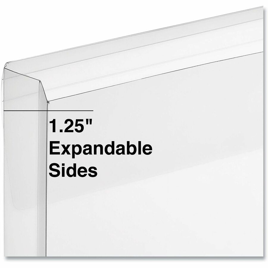 Universal Top Opening Poly Envelopes, 1.25" Expansion, Letter Size, Clear, 10/Pack - Alternate-Image1